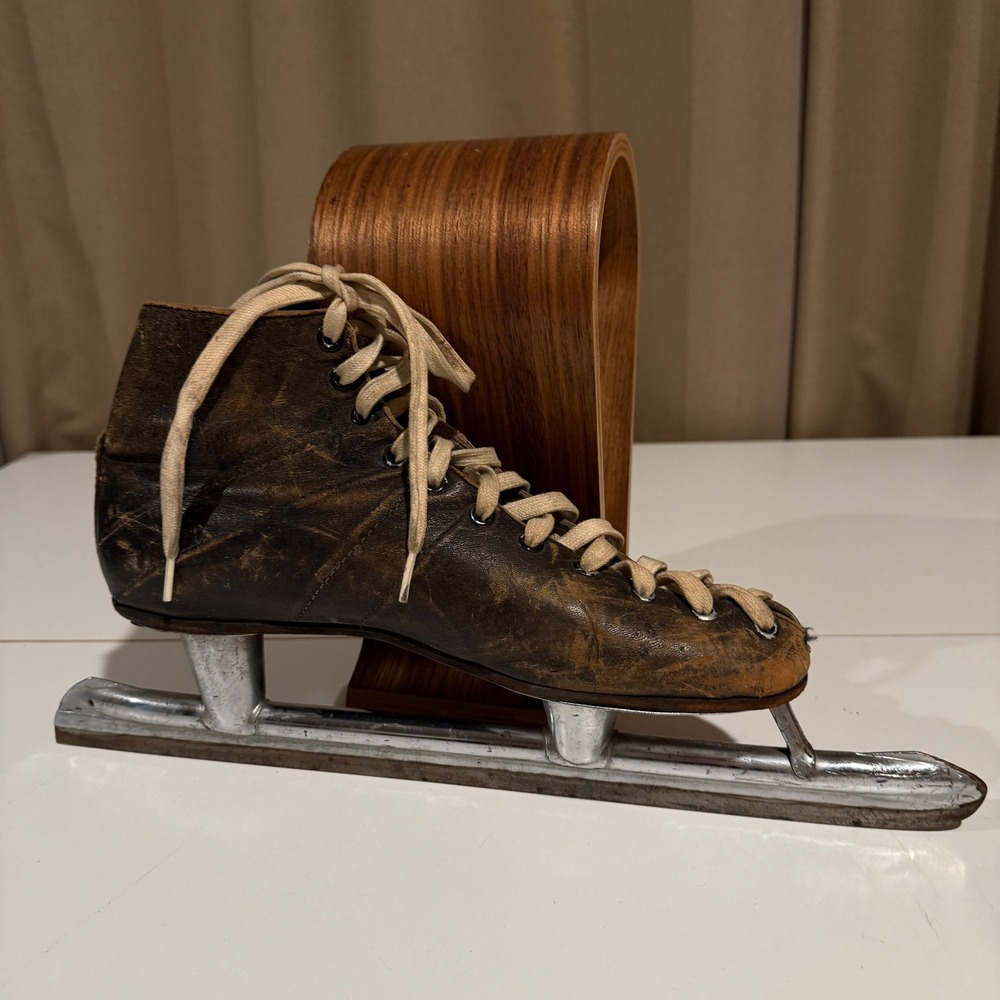 Vintage Leather Ice Skates Mens Womens Figure Skates Retro Decor Display‎ Hockey